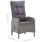 NNEVL 5 Piece Garden Dining Set Poly Rattan and Glass Grey