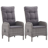 NNEVL 3 Piece Garden Bistro Set Poly Rattan and Acacia Wood Grey