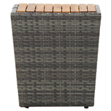 NNEVL 3 Piece Garden Bistro Set Poly Rattan and Acacia Wood Grey