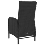 NNEVL 3 Piece Garden Bistro Set Poly Rattan and Acacia Wood Black