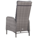 NNEVL 3 Piece Garden Bistro Set Poly Rattan and Glass Grey