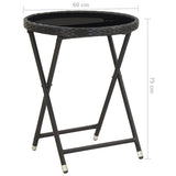 NNEVL 3 Piece Garden Bistro Set Poly Rattan and Glass Black
