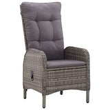 NNEVL 3 Piece Garden Bistro Set Poly Rattan Grey