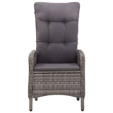 NNEVL 3 Piece Garden Bistro Set Poly Rattan Grey
