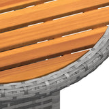 NNEVL 3 Piece Garden Bistro Set Poly Rattan Grey