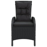 NNEVL 5 Piece Garden Bistro Set Poly Rattan Black