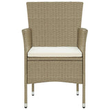 NNEVL 11 Piece Garden Dining Set Poly Rattan Beige