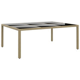 NNEVL 11 Piece Garden Dining Set Poly Rattan Beige