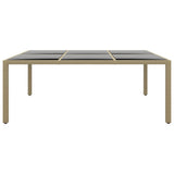 NNEVL 11 Piece Garden Dining Set Poly Rattan Beige