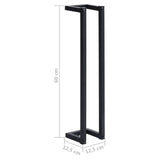 NNEVL Towel Rack Black 12.5x12.5x60 cm Iron