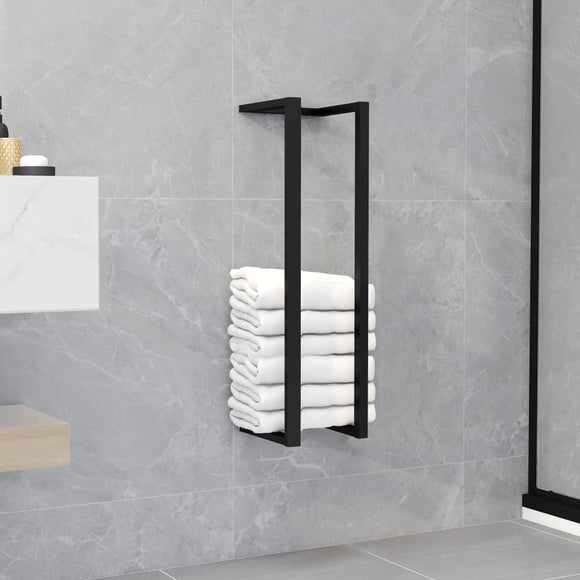 NNEVL Towel Rack Black 12.5x12.5x60 cm Iron