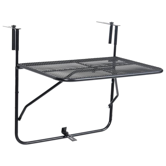 NNEVL Balcony Table Black 60x40 cm Steel