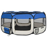 NNEVL Foldable Dog Playpen with Carrying Bag Blue 145x145x61 cm