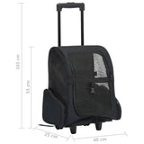 NNEVL Foldable Multipurpose Pet Trolley Black