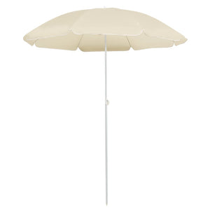 NNEVL Outdoor Parasol with Steel Pole Sand 180 cm