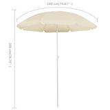 NNEVL Outdoor Parasol with Steel Pole Sand 180 cm