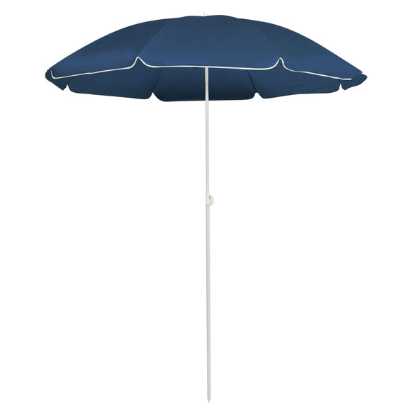 NNEVL Outdoor Parasol with Steel Pole Blue 180 cm