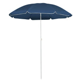 NNEVL Outdoor Parasol with Steel Pole Blue 180 cm