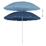 NNEVL Outdoor Parasol with Steel Pole Blue 180 cm