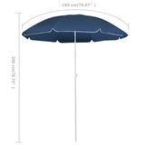 NNEVL Outdoor Parasol with Steel Pole Blue 180 cm