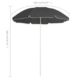 NNEVL Outdoor Parasol with Steel Pole Anthracite 180 cm
