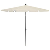 NNEVL Garden Parasol with Pole 210x140 cm Sand