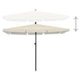 NNEVL Garden Parasol with Pole 210x140 cm Sand