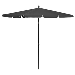 NNEVL Garden Parasol with Pole 210x140 cm Anthracite