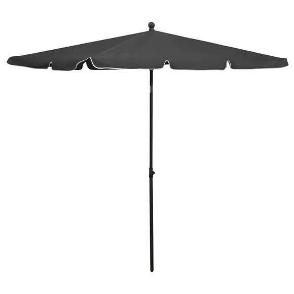 NNEVL Garden Parasol with Pole 210x140 cm Anthracite