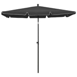 NNEVL Garden Parasol with Pole 210x140 cm Anthracite