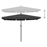NNEVL Garden Parasol with Pole 210x140 cm Anthracite