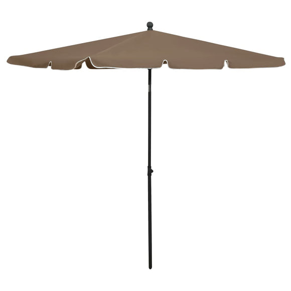 NNEVL Garden Parasol with Pole 210x140 cm Taupe