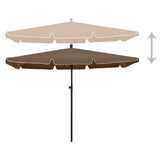 NNEVL Garden Parasol with Pole 210x140 cm Taupe