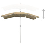 NNEVL Garden Parasol with Pole 200x130 cm Taupe