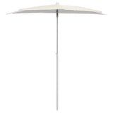 NNEVL Garden Half Parasol with Pole 180x90 cm Sand