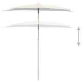 NNEVL Garden Half Parasol with Pole 180x90 cm Sand