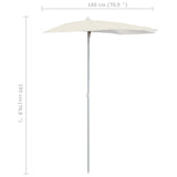 NNEVL Garden Half Parasol with Pole 180x90 cm Sand