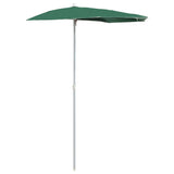 NNEVL Garden Half Parasol with Pole 180x90 cm Green