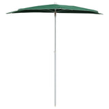 NNEVL Garden Half Parasol with Pole 180x90 cm Green