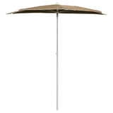 NNEVL Garden Half Parasol with Pole 180x90 cm Taupe