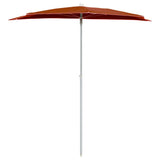 NNEVL Garden Half Parasol with Pole 180x90 cm Terracotta
