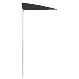 NNEVL Garden Half Parasol with Pole 180x90 cm Black