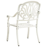NNEVL Garden Chairs 2 pcs Cast Aluminium White
