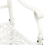 NNEVL Garden Chairs 2 pcs Cast Aluminium White