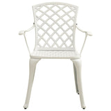 NNEVL Garden Chairs 2 pcs Cast Aluminium White