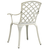 NNEVL Garden Chairs 2 pcs Cast Aluminium White