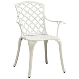 NNEVL Garden Chairs 4 pcs Cast Aluminium White