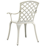 NNEVL Garden Chairs 4 pcs Cast Aluminium White