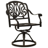 NNEVL Swivel Garden Chairs 2 pcs Cast Aluminium Bronze