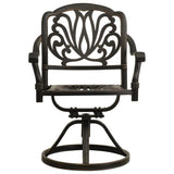 NNEVL Swivel Garden Chairs 2 pcs Cast Aluminium Bronze